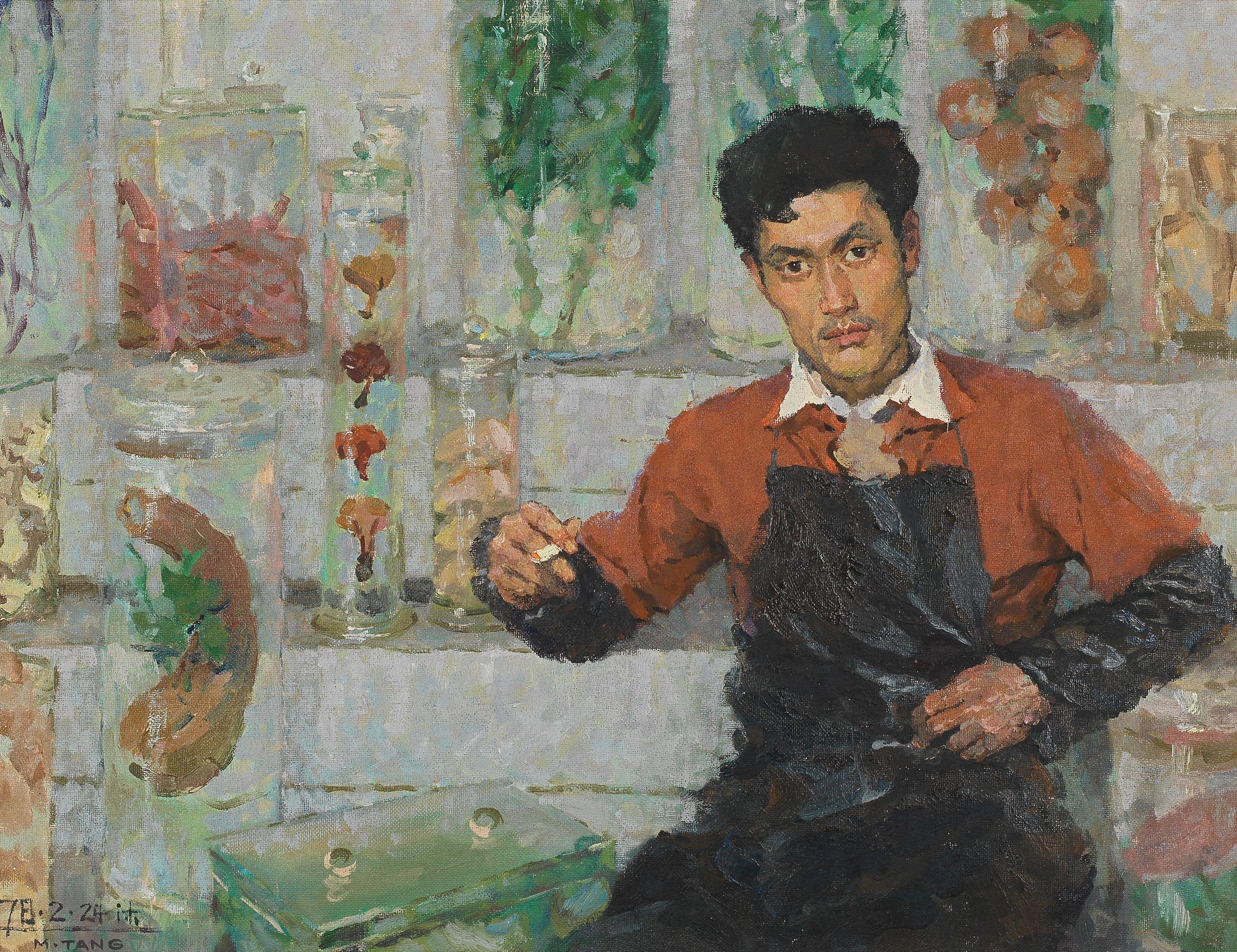 Tang Muli - Portrait of a stall keeper at an agricultural fair