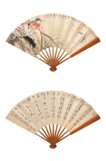 Tang Yun - Bird and Flowers; Calligraphy in Running Script