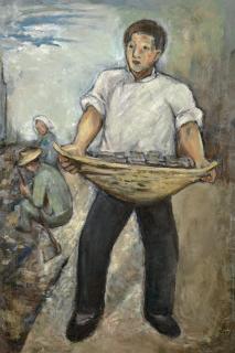 Tang Yunyu - Moving the Rocks(Painted in 1951)