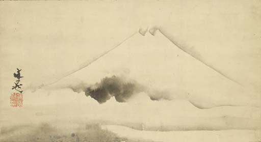 Tani Buncho - Mount Fuji in snow