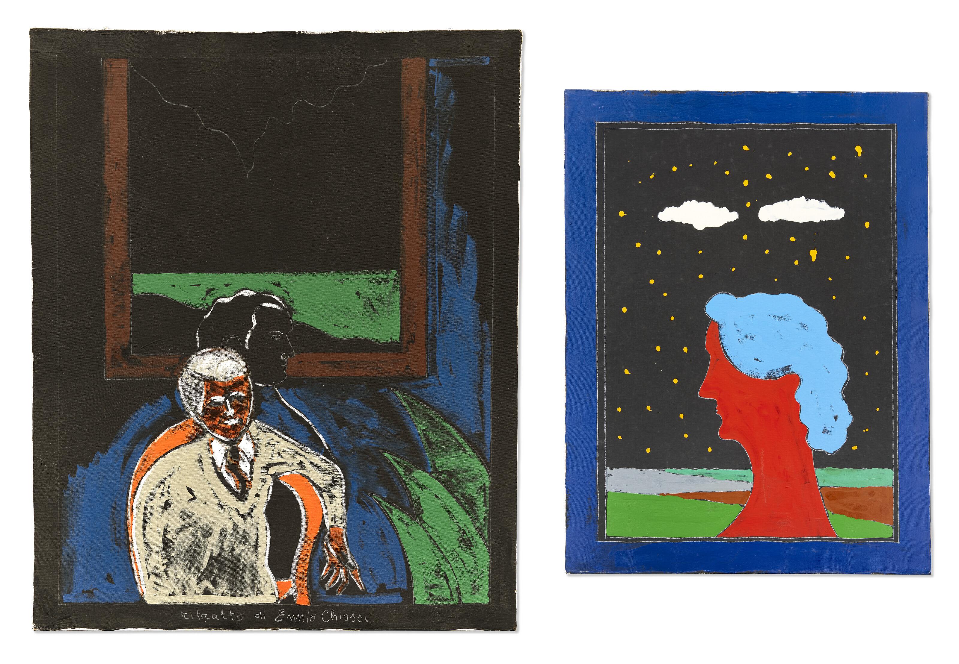 Tano Festa - Lotto di due opere