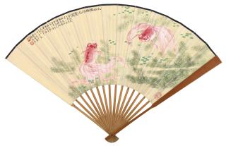 Tao Lengyue - Goldfishes; Calligraphy