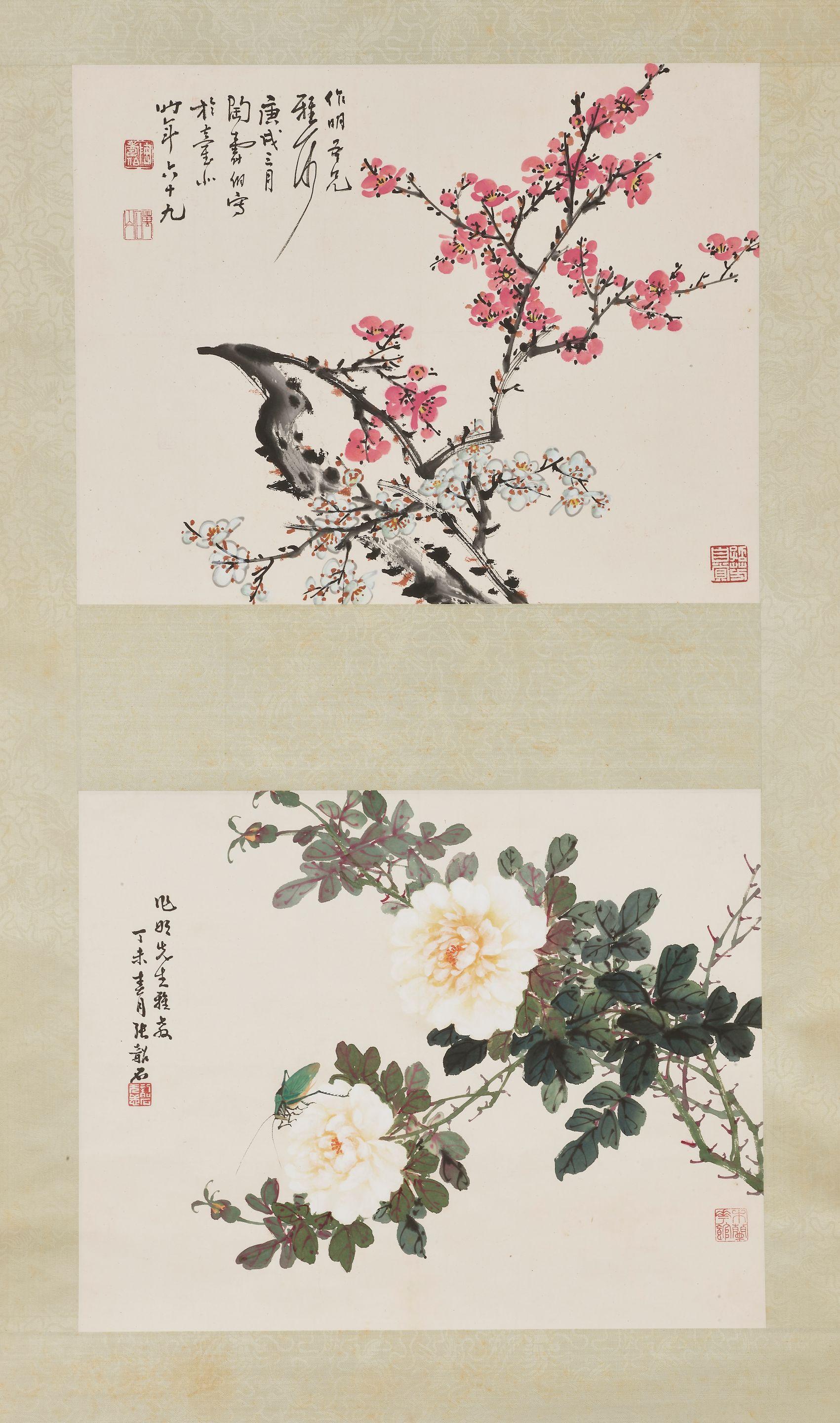 Tao Shoubo - Plum Blossoms, 1970; Rose and Insect, 1967