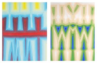 Tauba Auerbach - (i) Fold/Slice Topo I (ii) Fold/Slice Topo II