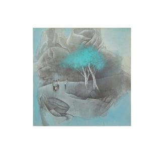 Tay Bak Koi - Landscape With Blue Tree