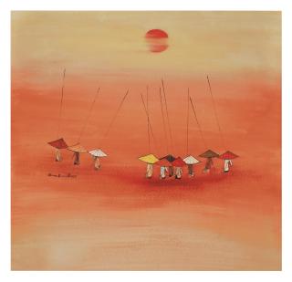 Tay Bak Koi - People Under Umbrellas