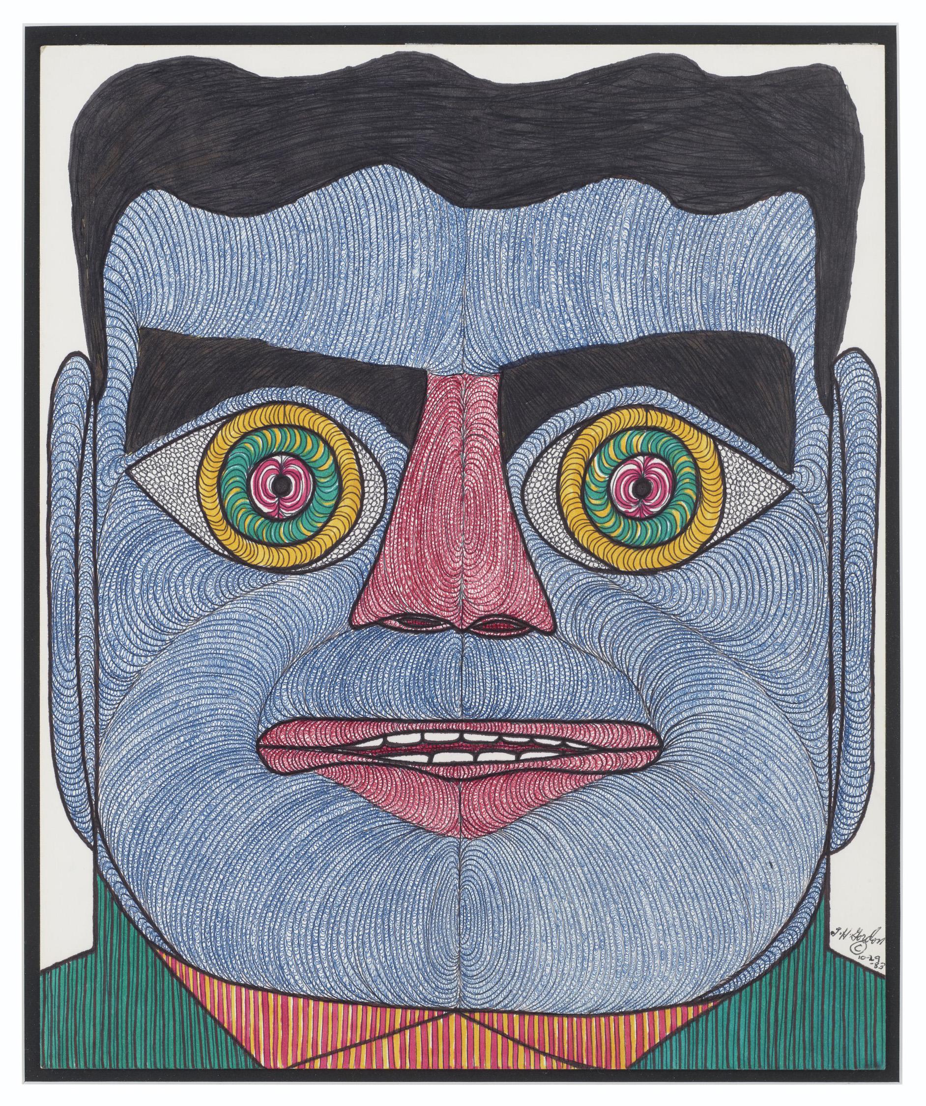 Ted Gordon - Untitled (Blue Face with Yellow Eyes), 1983