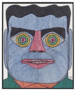 Ted Gordon - Untitled (Blue Face with Yellow Eyes), 1983
