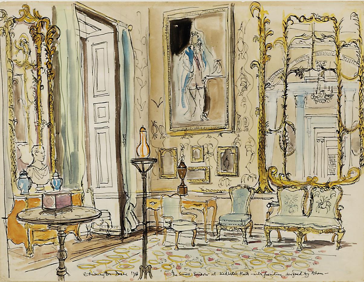Teddy Millington-Drake - The Small Boudoir at Kedleston Hall - with furniture designed by Adam