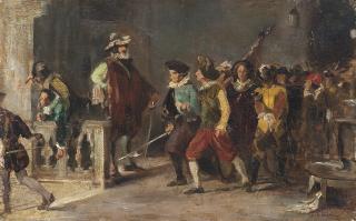 Teofilo Patini - Bozzetto per scena storica