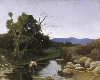 Teofilo Patini - Pescatore al torrente