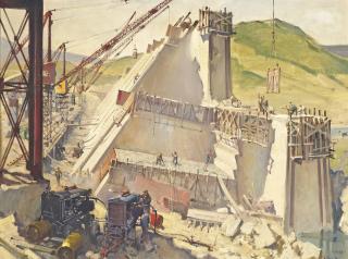 Terence Cuneo - Constructing The Hoover Dam