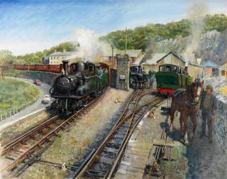 Terence Cuneo - Ffestiniog Workhorses