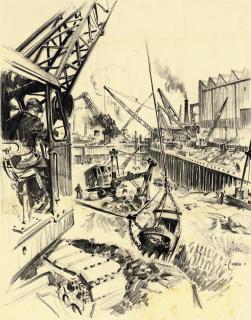 Terence Cuneo - New dry dock - Palmers