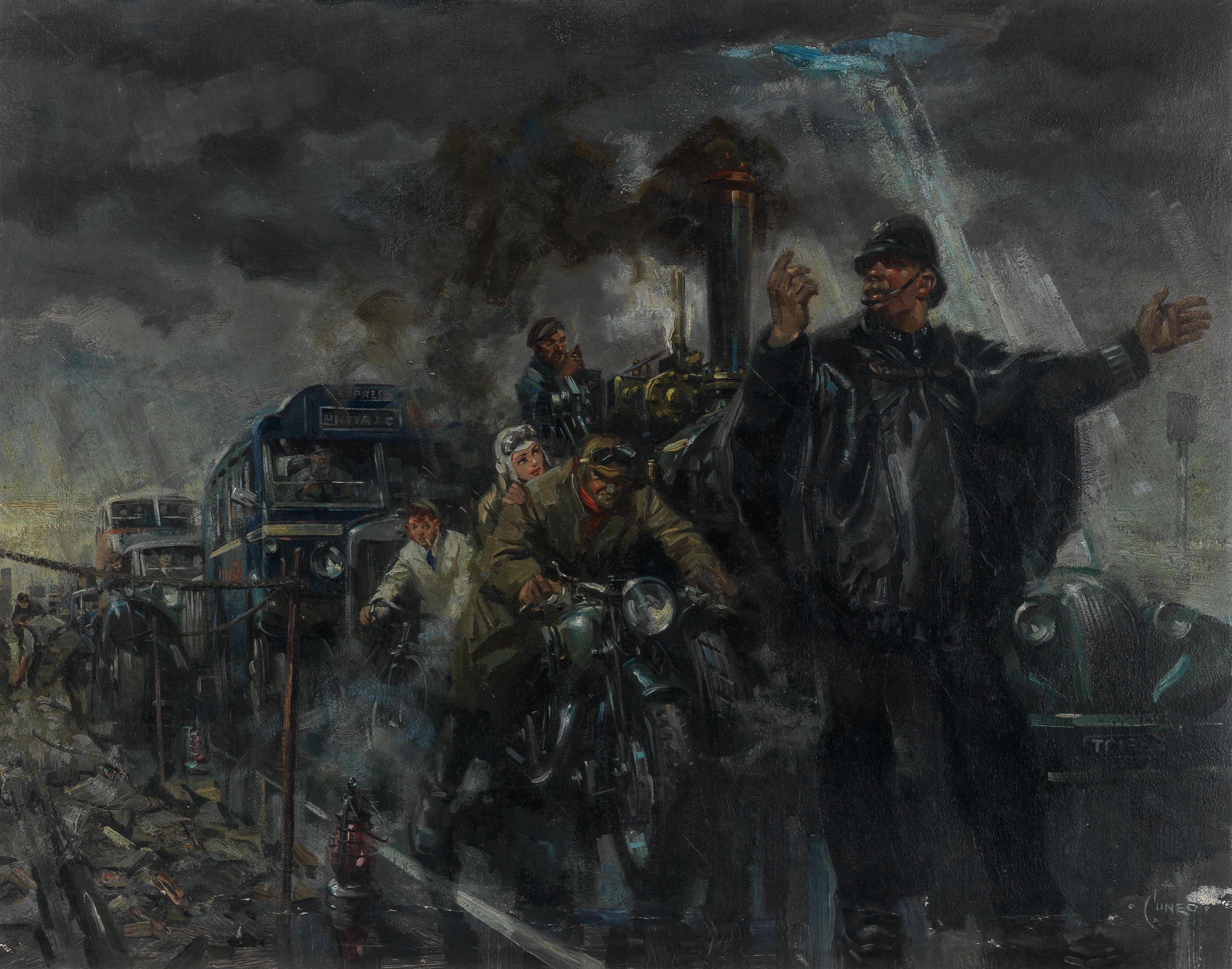 Terence Cuneo - Rush Hour Traffic