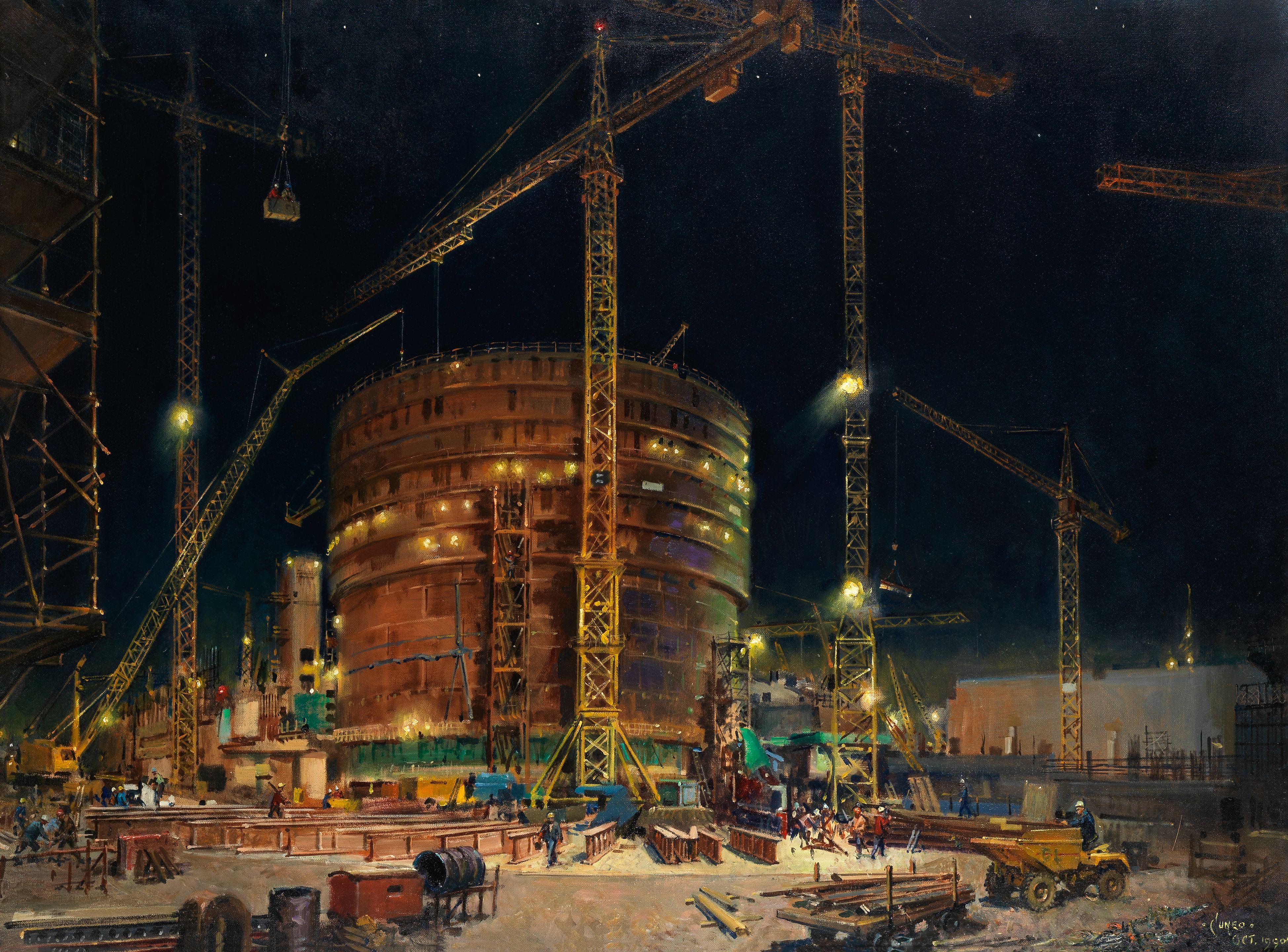 Terence Cuneo - Sizewell at Night