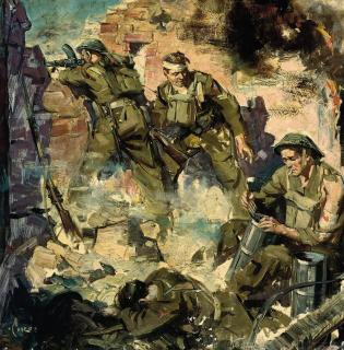 Terence Cuneo - Soldiers re-loading
