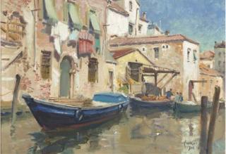 Terence Cuneo - Venetian canal