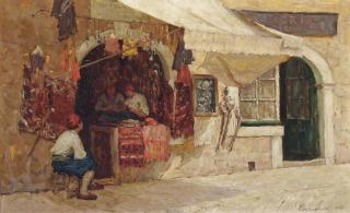 Terrick John Williams, R.A., P.R.I., R.O.I. - A Corner Of The Market