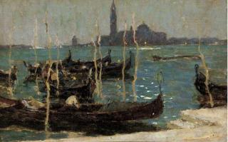 Terrick John Williams, R.A., P.R.I., R.O.I. - Moonlit gondolas