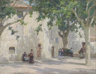 Terrick John Williams, R.A., P.R.I. - A street corner, Cassis, near Marseille