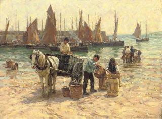 Terrick John Williams, R.A., P.R.I. - On The Beach, St. Ives, Cornwall