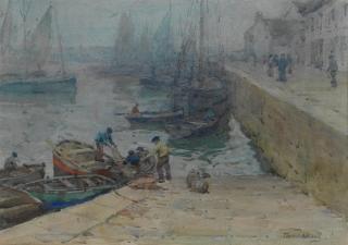 Terrick John Williams, RA - A grey morning, Audierne, Brittany