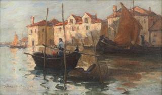 Terrick John Williams, RA - On the canal, Venice