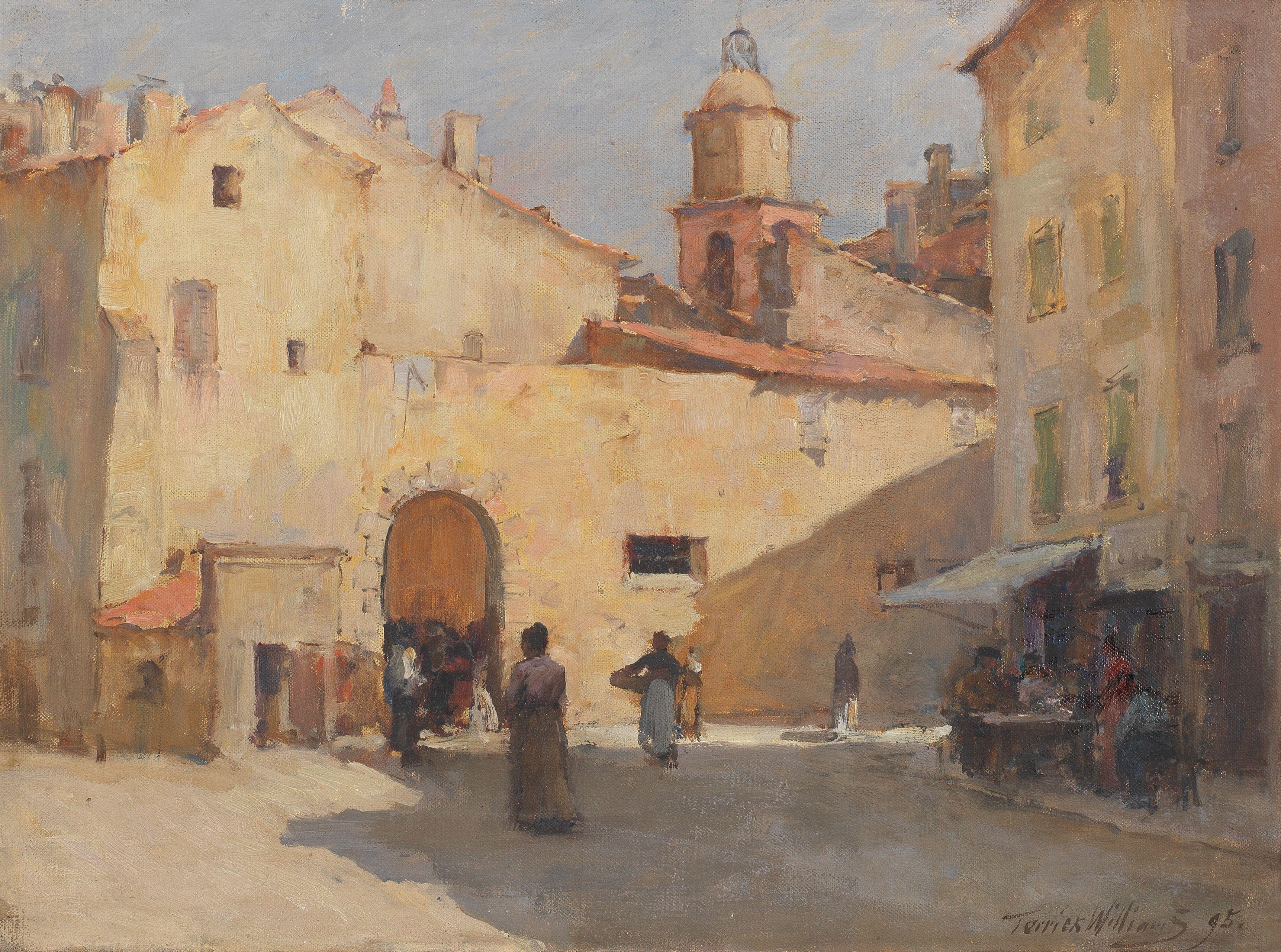 Terrick John Williams, RA - \'The entrance to the market, St Tropez\'