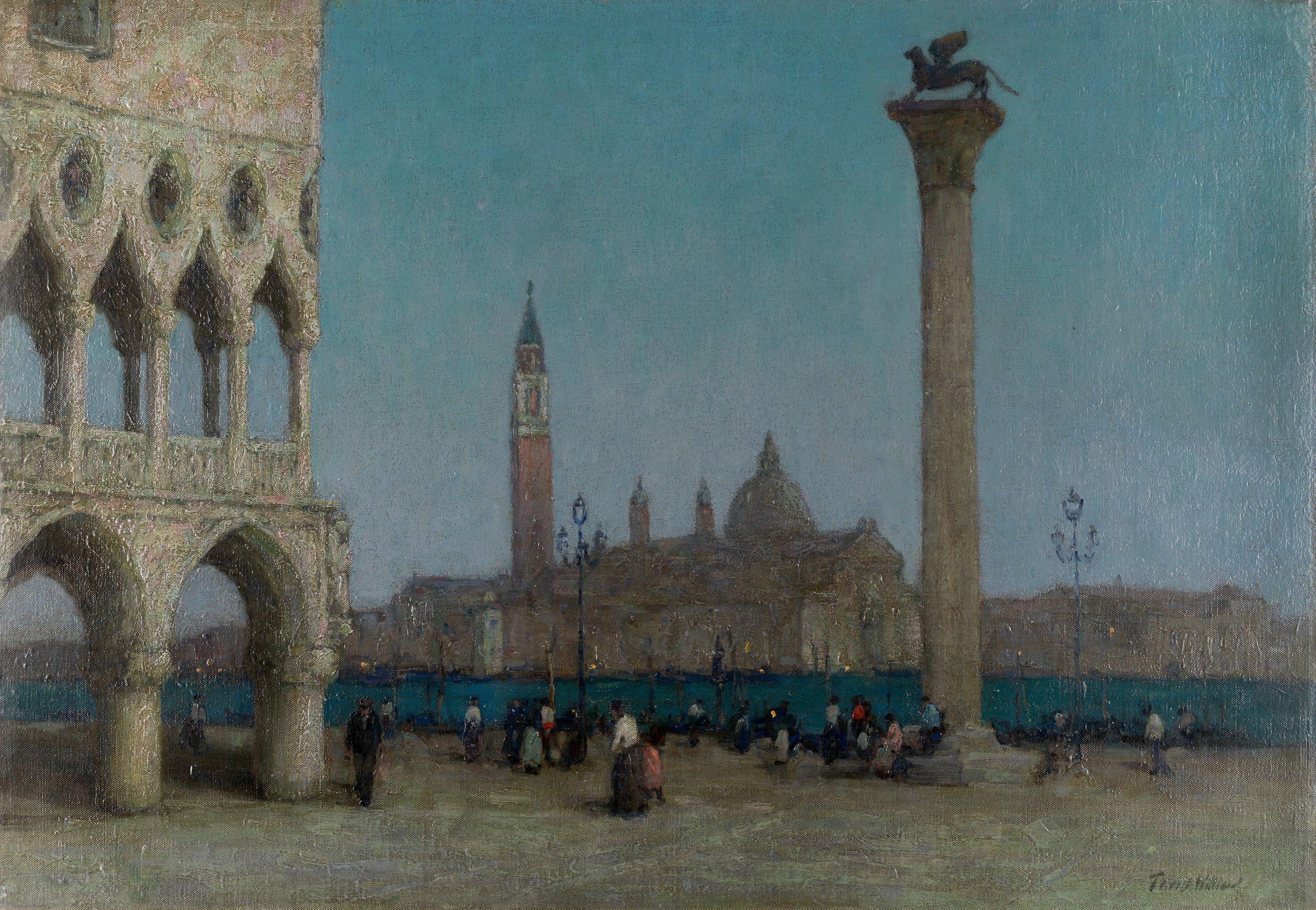 Terrick John Williams, RA - The Piazzetta at twilight unframed