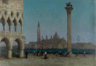 Terrick John Williams, RA - The Piazzetta at twilight unframed