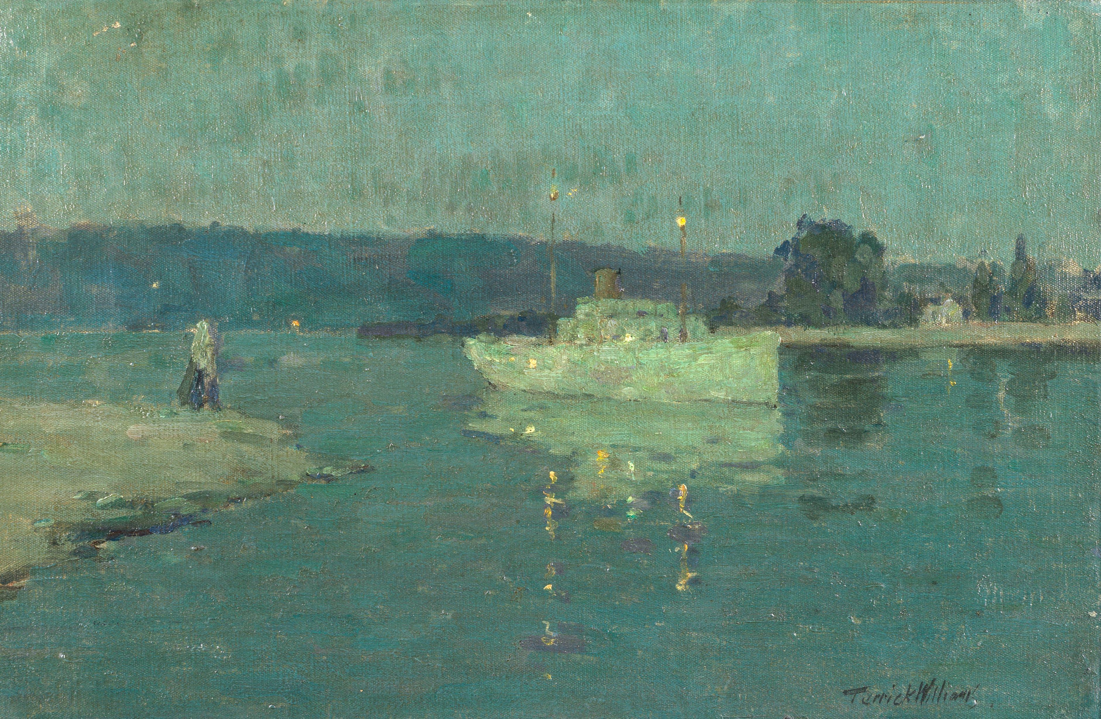 Terrick John Williams, RA - The white ship, Seine