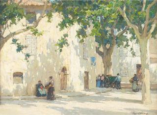 Terrick Williams, R.A. - A Street Corner, Cassis