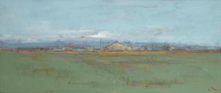 Terry DeLapp - Orange Fields, Nipomo; On the Way to Taft (a group of two) 12 x 28in and 12 x 18in, respectively