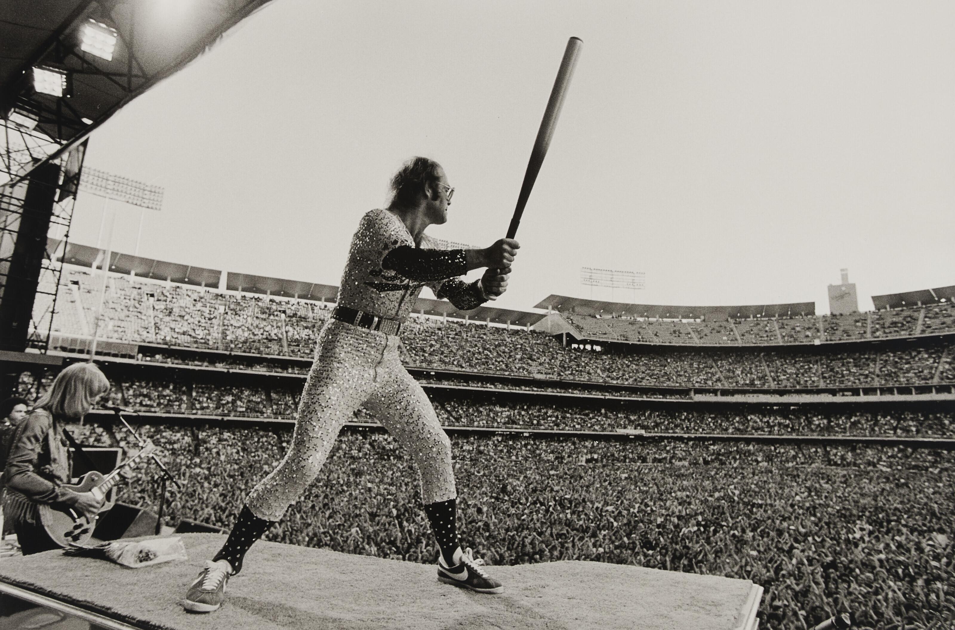 Terry O’Neill - Elton John Performing at Dodger Stadium, Los Angeles, 1975