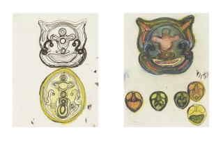 Terry Winters - Two works (Drawing for UNICEF [A] and [B])