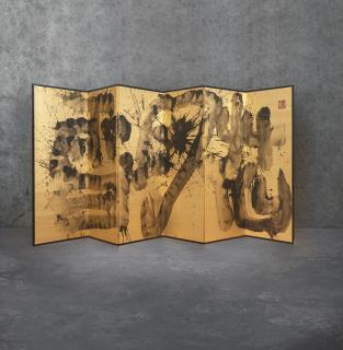 Teshigahara Sofu - Setsugetsu Ka - Snow Moon Flower (Hexaptych Folding Screens)