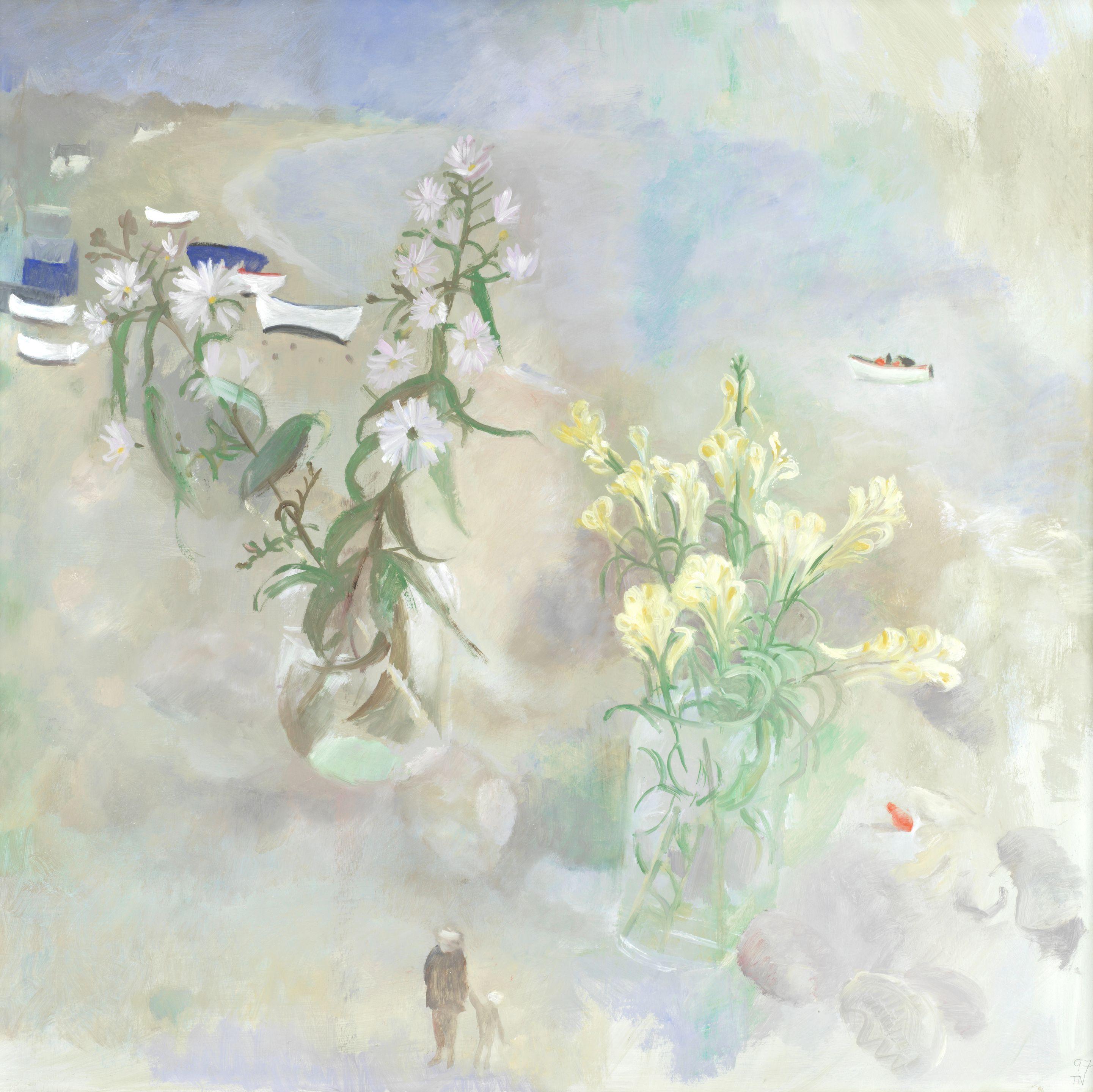 Tessa Newcomb - Toadflax & Michelmas Daisies Above the Beach