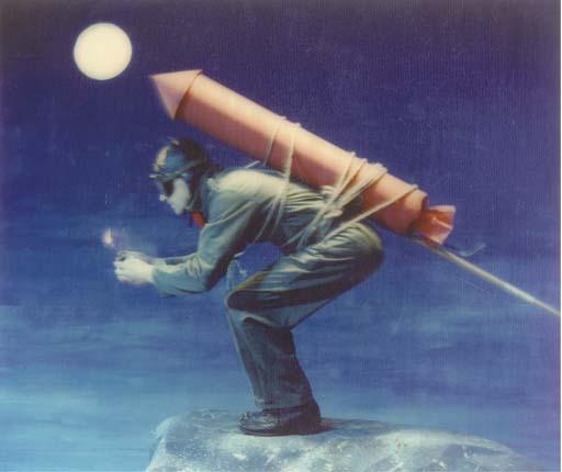 Teun Hocks - Untitled (Man with a rocket on his back)