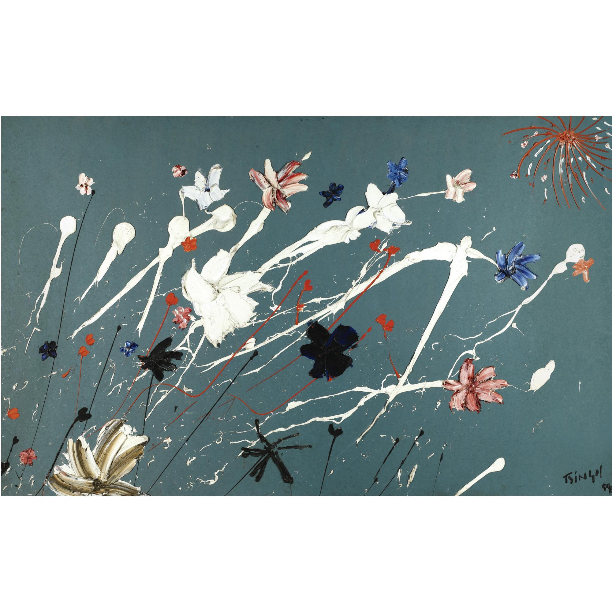 Thanos Tsingos - Greek Flowers On A Blue Background