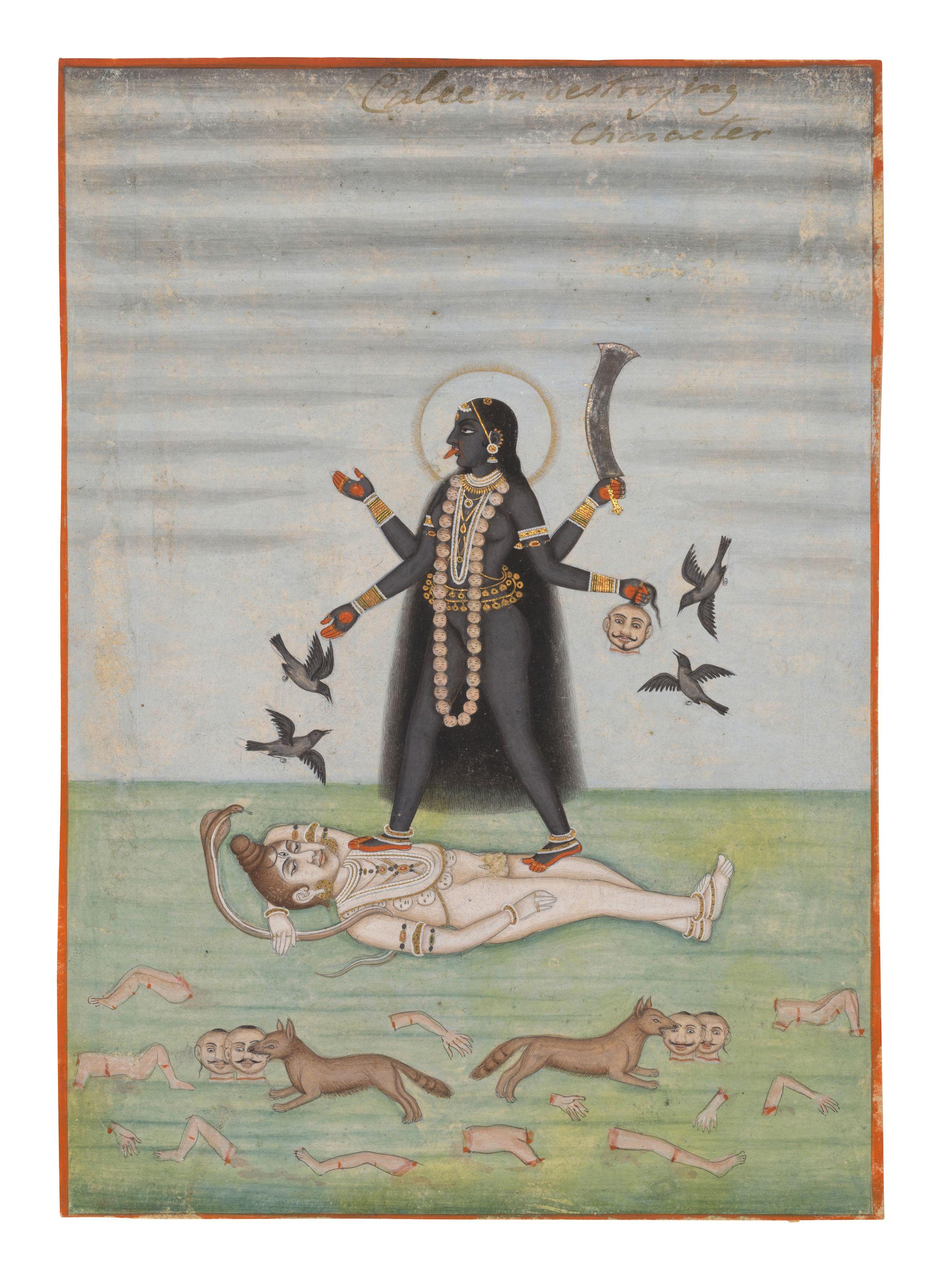 The Goddess Kali Trampling On Shiva