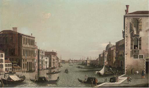 The Grand Canal, Venice, looking East from the Campo di San Vio, with ...