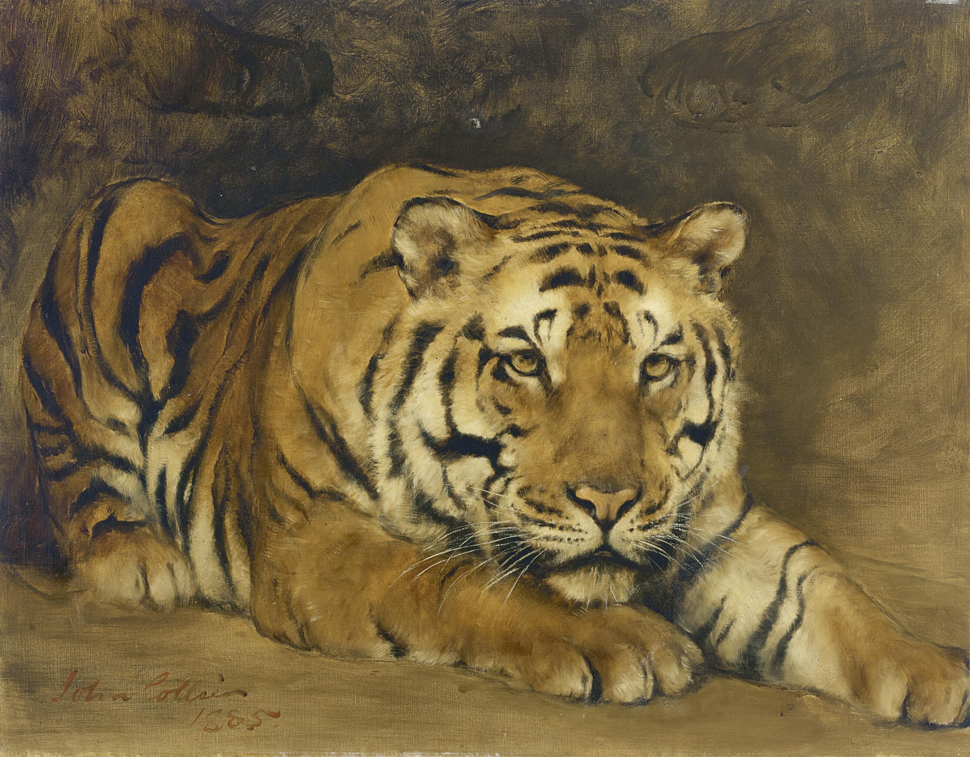 The Hon. John Collier - Study of a Tiger for \'Circe\'