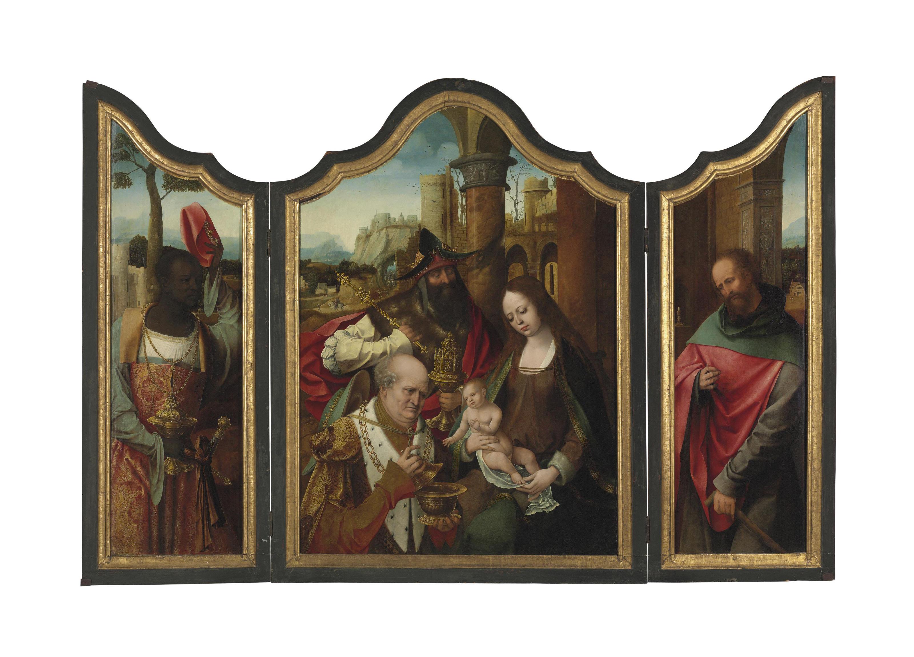 The Master Of The Antwerp Adoration - A Triptych: The Adoration Of The Magi