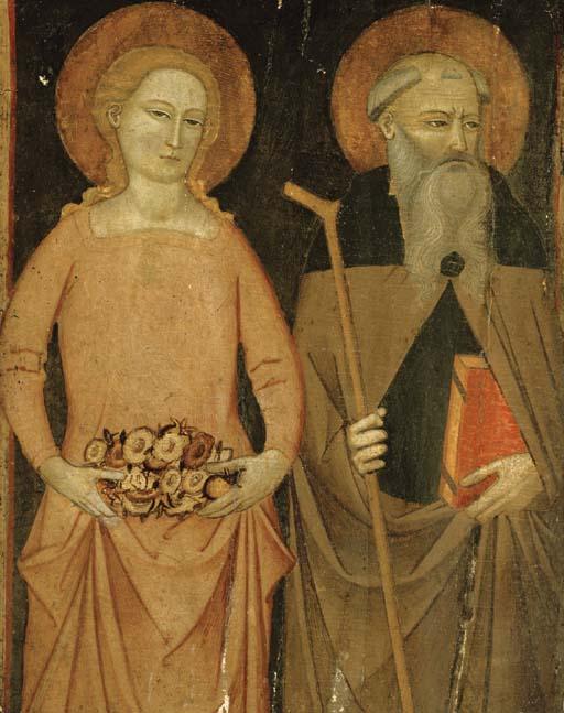 The Master of The Ashmolean Predella - Saint Dorothy And Saint Anthony Abbot