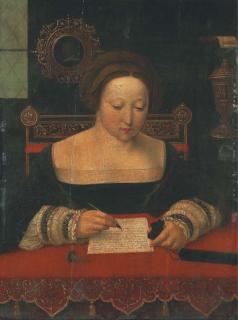 The Master Of The Female Half-Lengths - A Woman As The Magdalen, Writing A Letter At A Table In An Interior