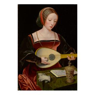 The Master Of The Female Half-Lengths - A Young Lady Playing A Lute