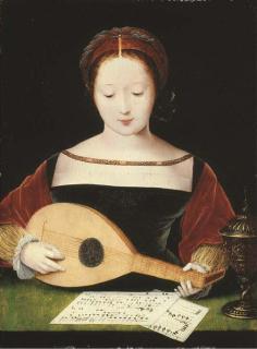 The Master Of The Female Half-Lengths - The Magdalene playing the lute