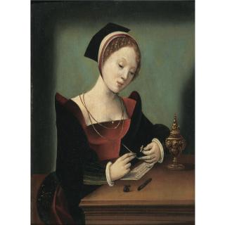 The Master with the Parrot - The Virgin Reading In An Interior