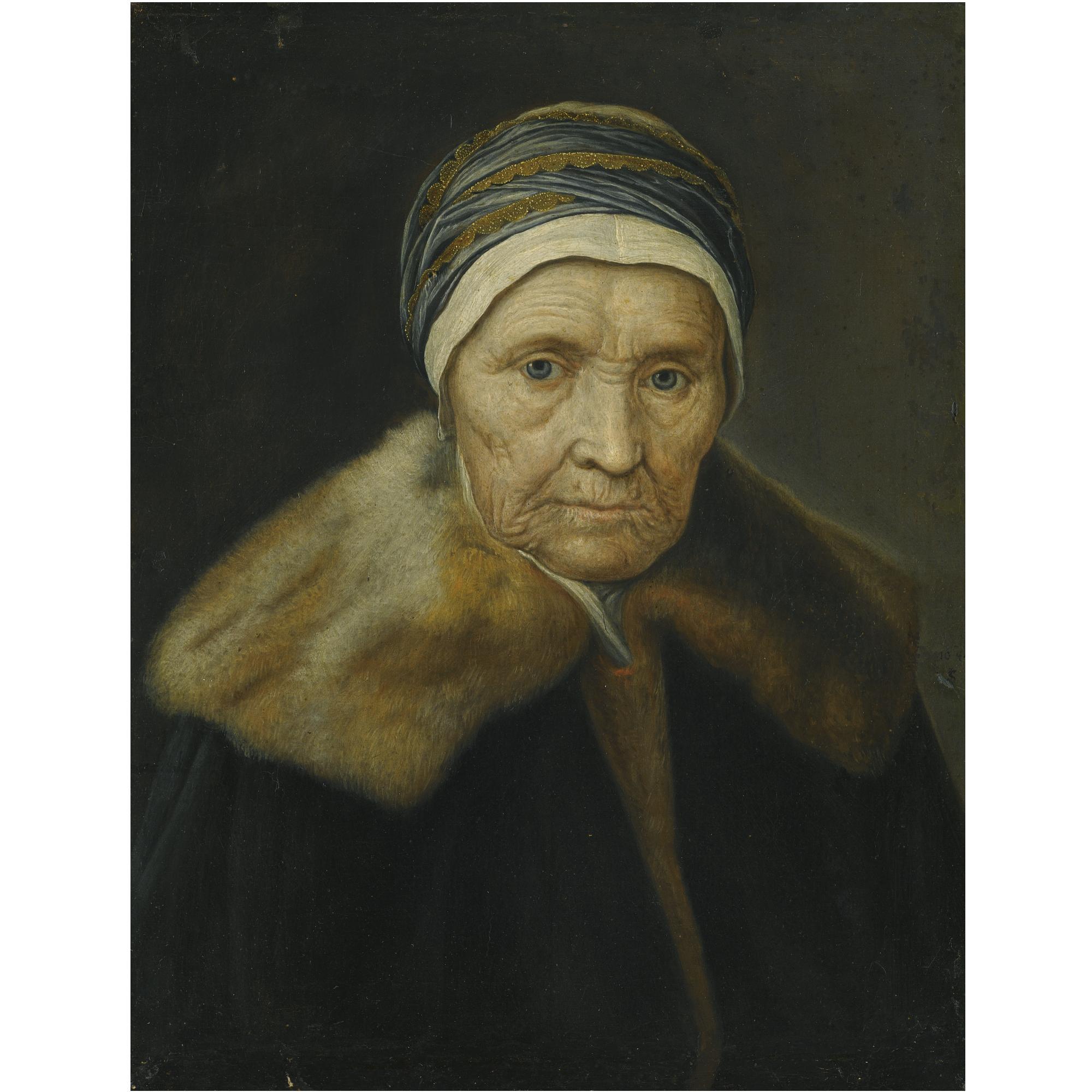 The Monogrammist IS - Portrait Of An Old Lady, Head And Shoulders